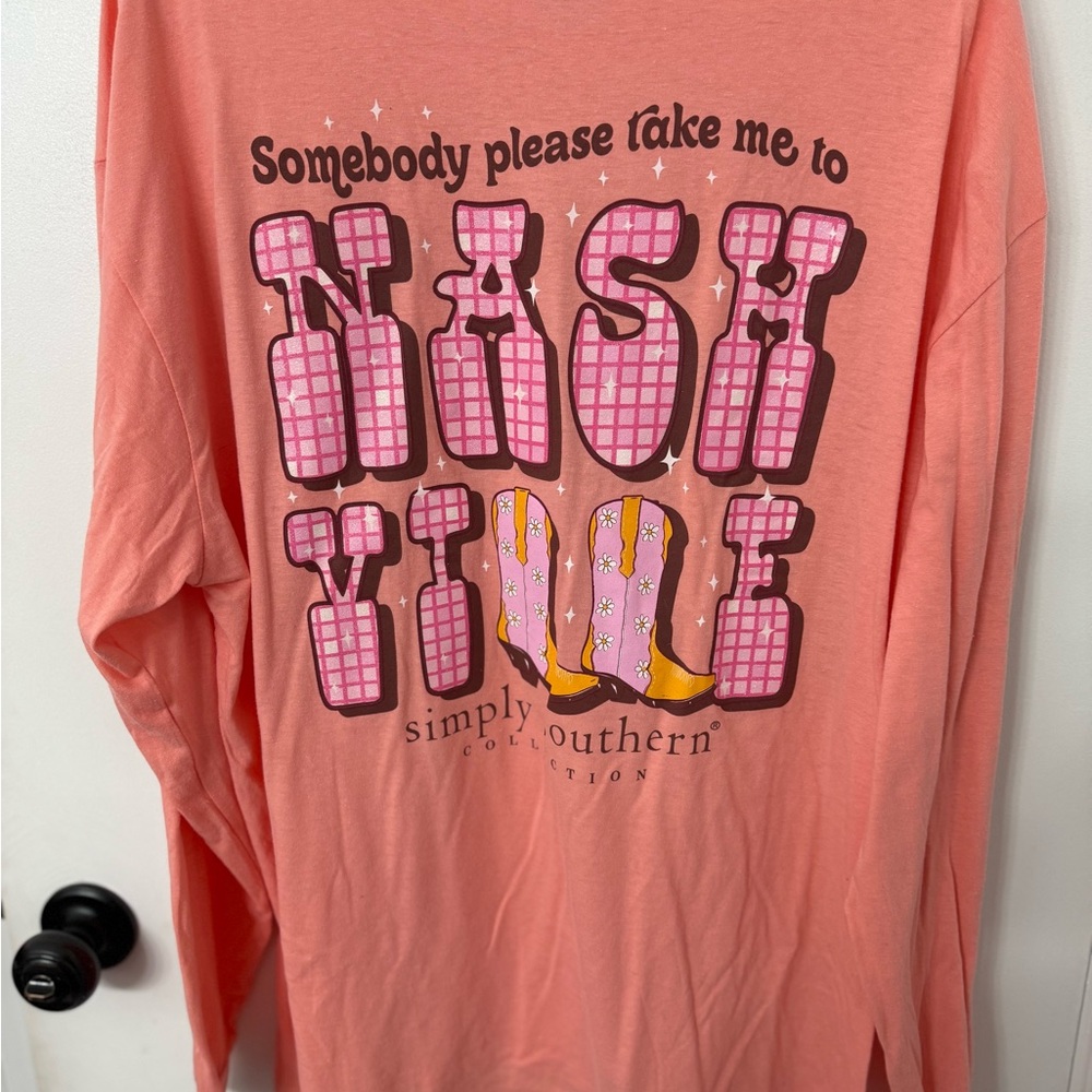 Simply Southern Pink Nashville Long Sleeve Tee